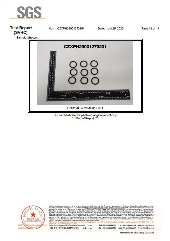 O-RING CR personalizzabile con forte adesione, elevata resistenza all'usura e buon isolamento 13